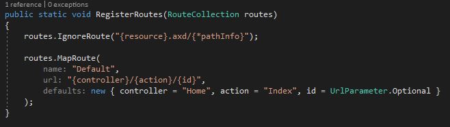 Default Route implemented by MVC