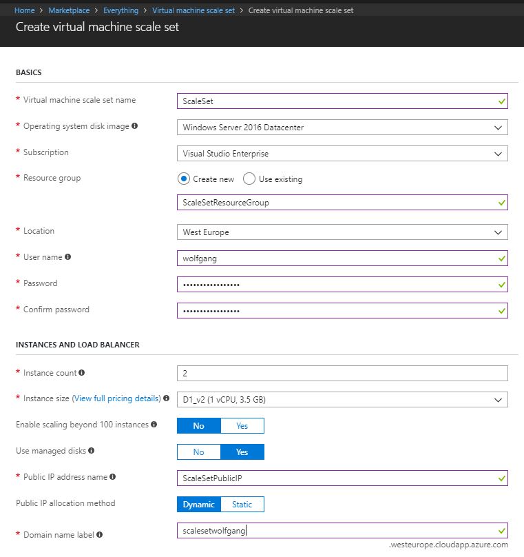 Create a VM Scale Set