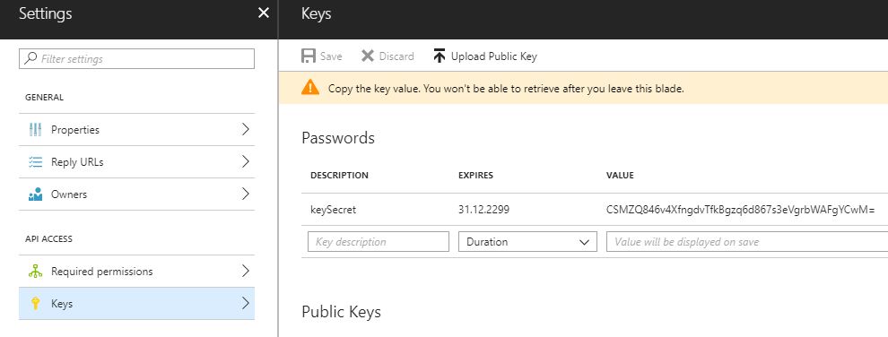 Create a client secret