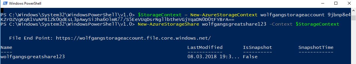 Create a file share using PowerShell