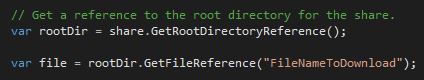 Get a reference to your root directory and to the file you want to download