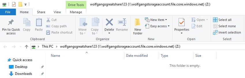 The mapped file share