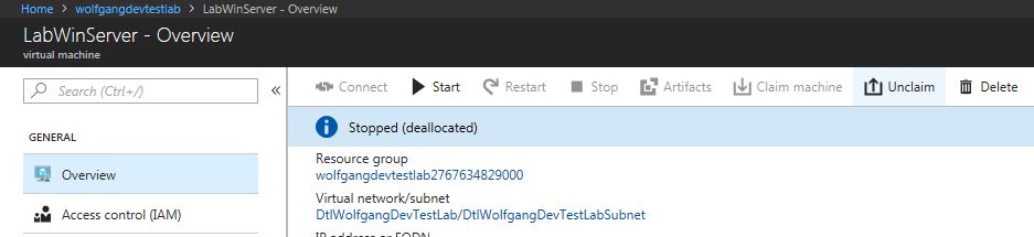 Unclaim a VM