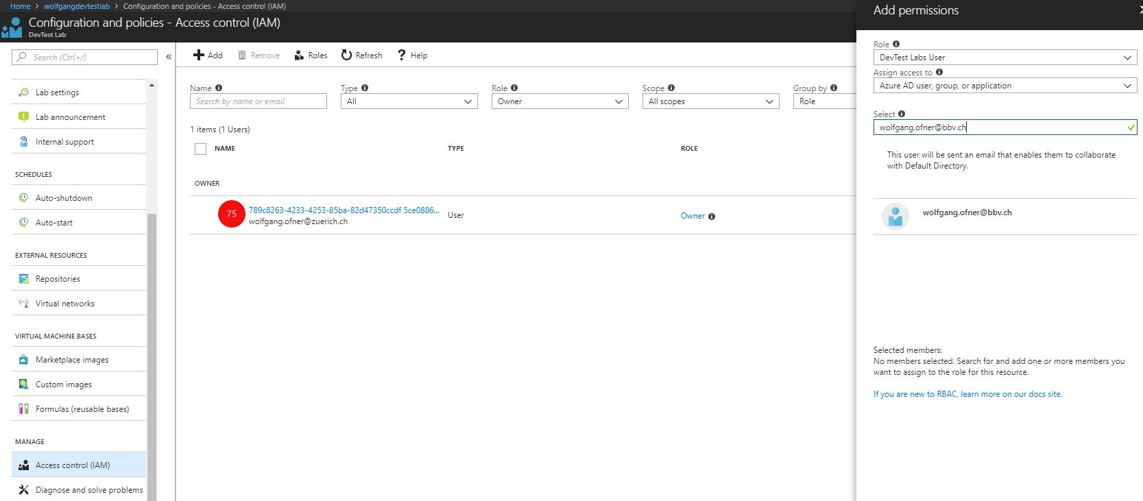 Add a user to the lab