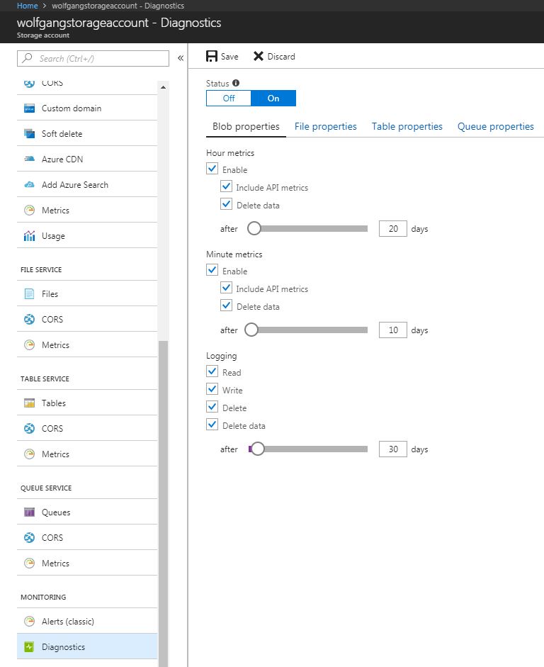 Configure your storage metrics and retention