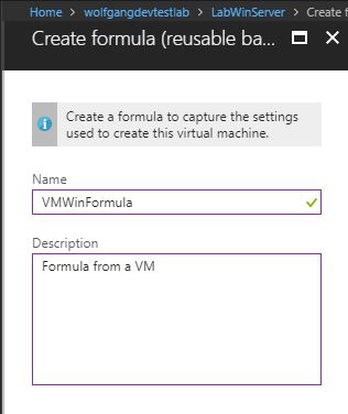 Create a new formula from a VM