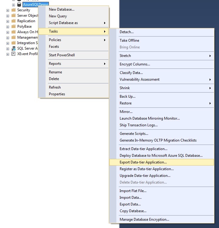 Export your source database