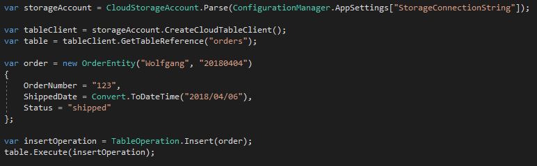 Insert a single record into the table