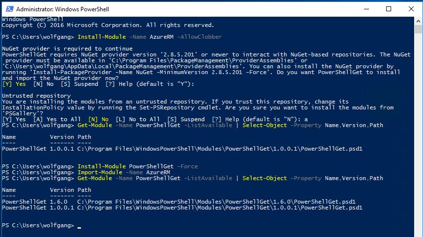 Install the Azure PowerShell Module