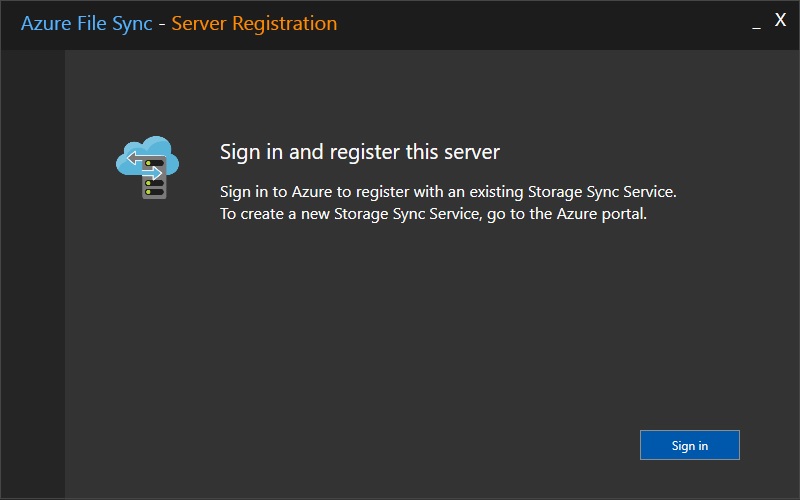 Sign in and register this server