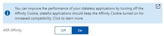 ARR Affinity settings