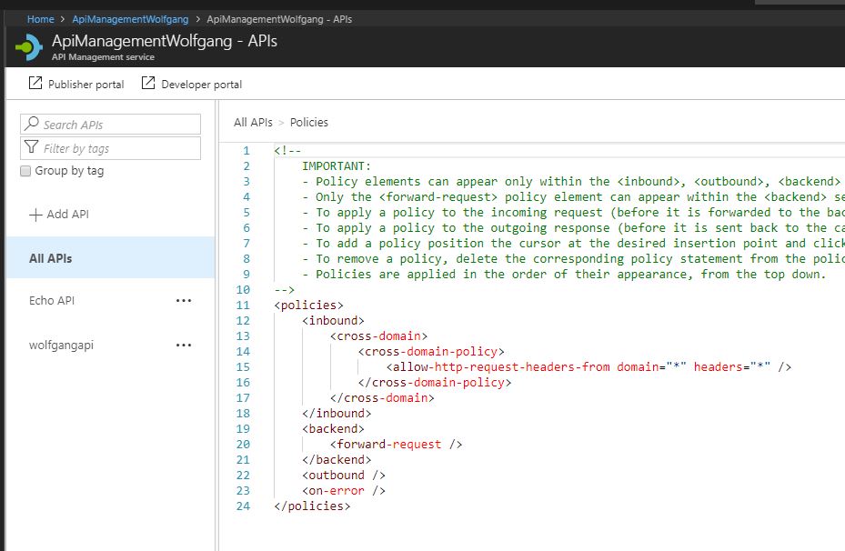 Add a policy for CORS