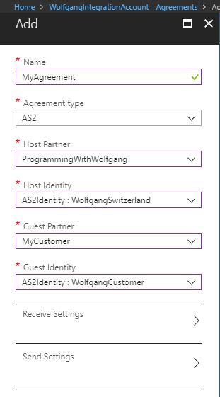 Create a new AS2 agreement