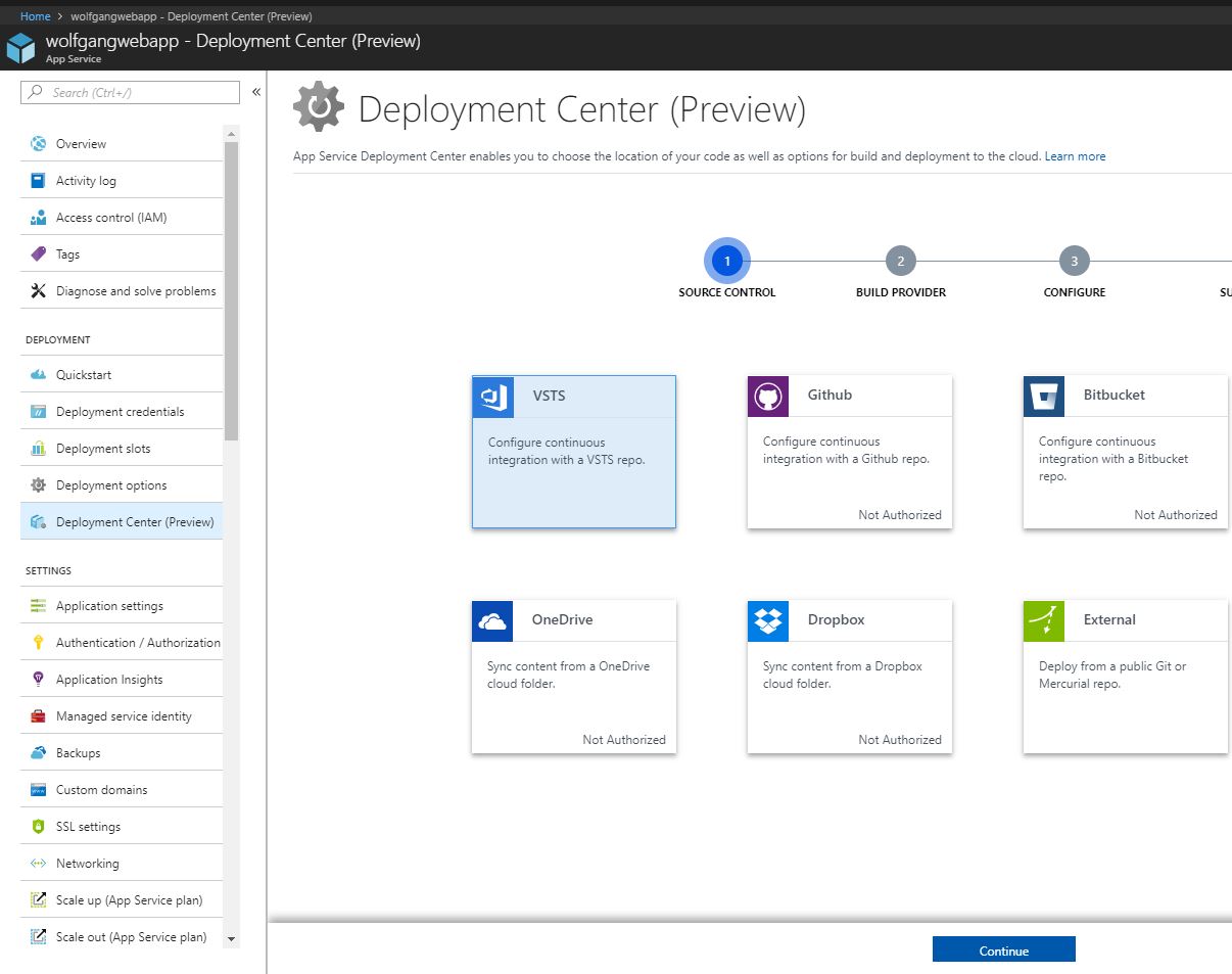 Create Continuous Delivery with VSTS