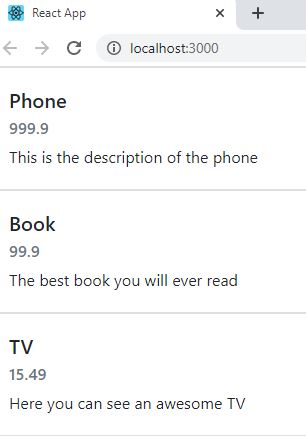 Testing the react app with the data from the Azure Function