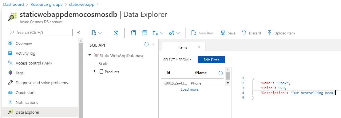 Add data to the container for your Free Website Hosting