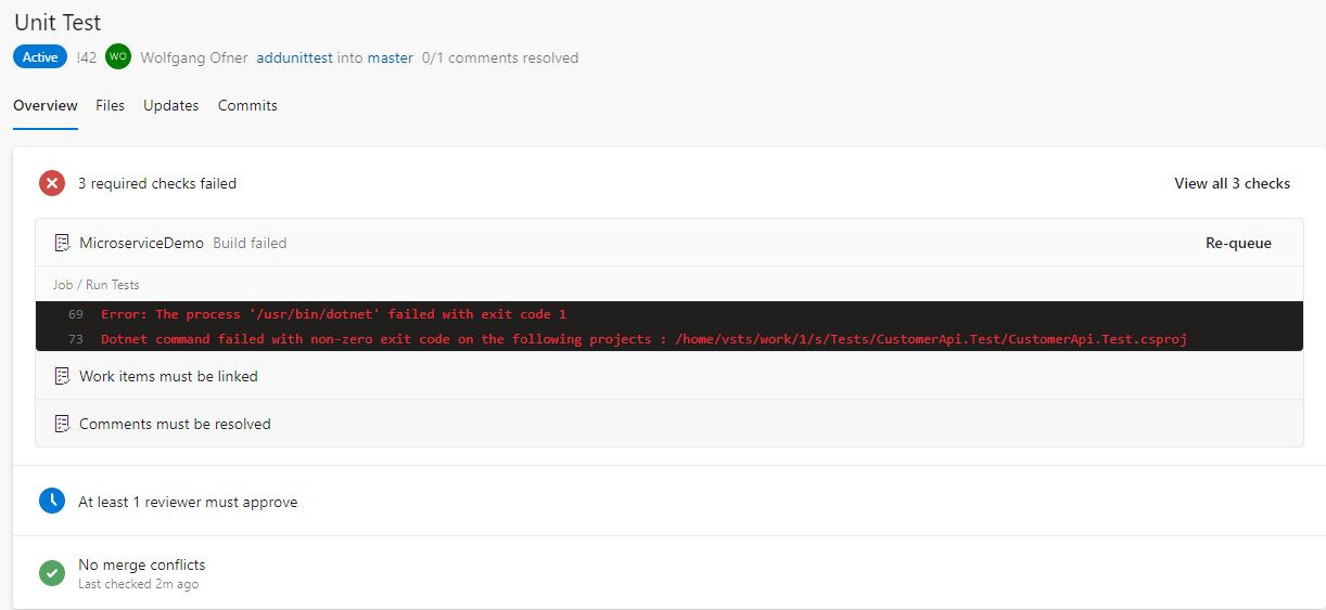 Required checks failed