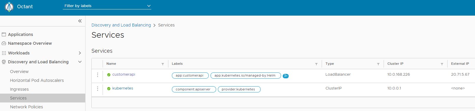 The Service has an external IP now