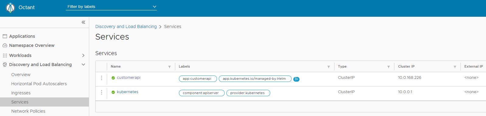 The Service has no external IP