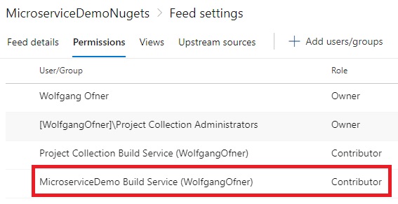 Authorize the build service