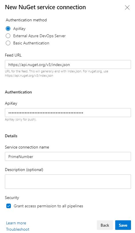 Create a NuGet service connection