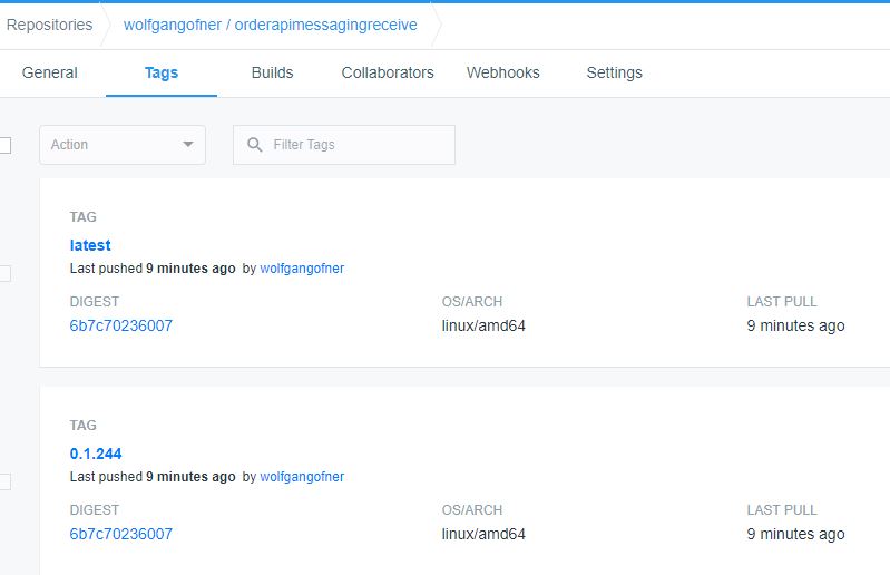 The Azure Function Container got pushed to Docker Hub