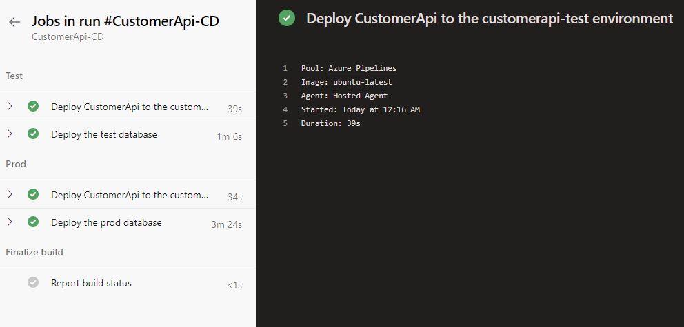 The deployment was successful