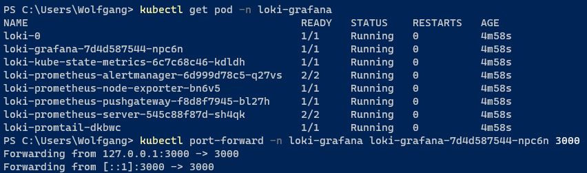 Configure the port forwarding to access Grafana