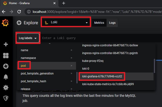 Create your first Loki query