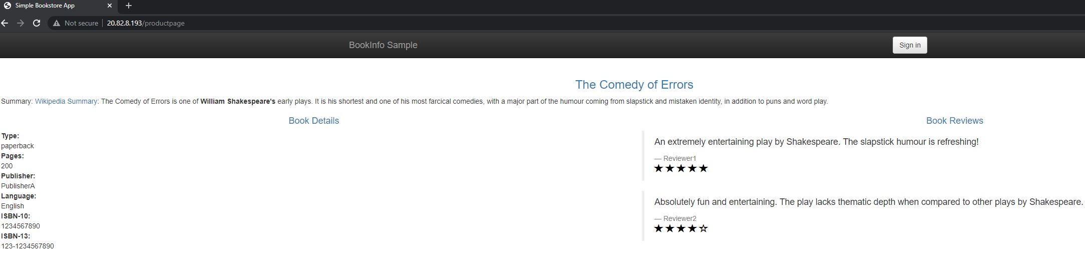 Test the Sample Application